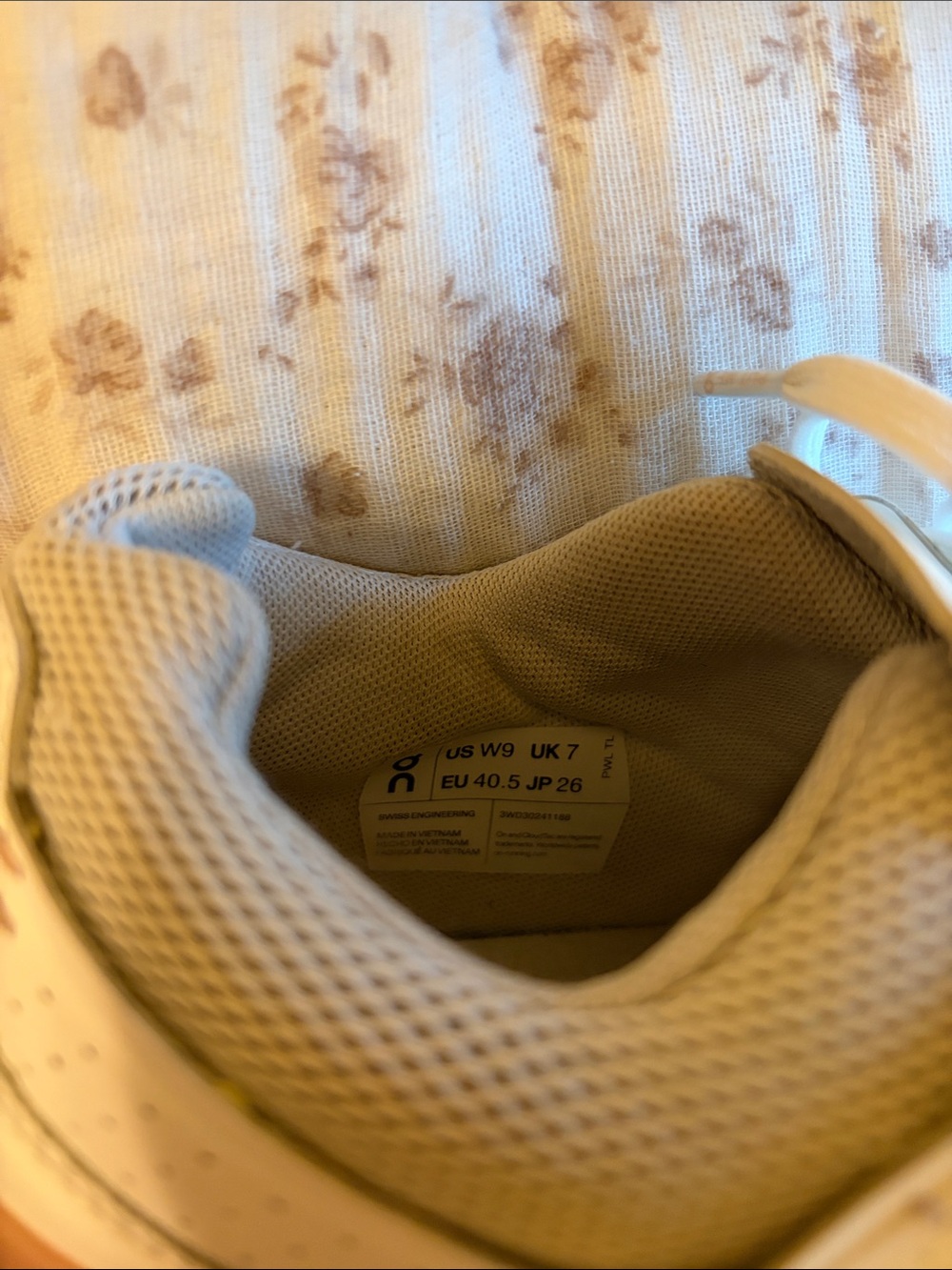 On Running Women's White Sneakers with Blush Heel Accent - Picture 16 of 16